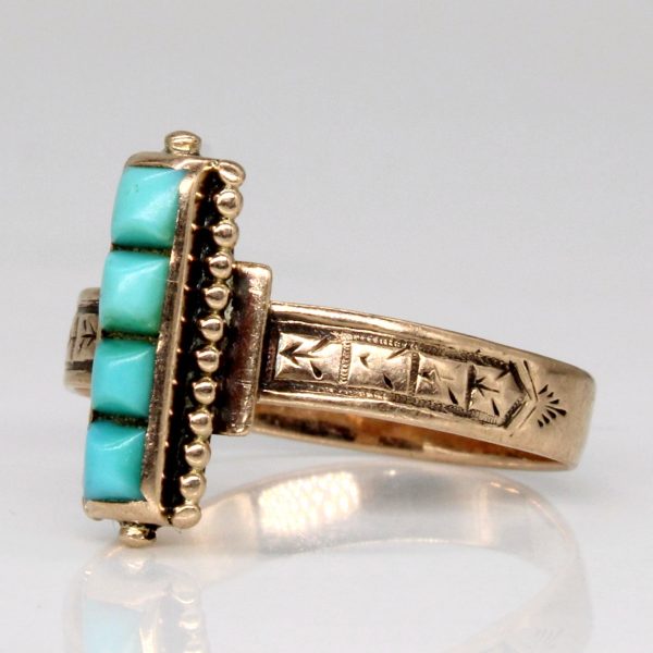 Turquoise Colum Ring | 0.40ctw | SZ 5.5 | Online now