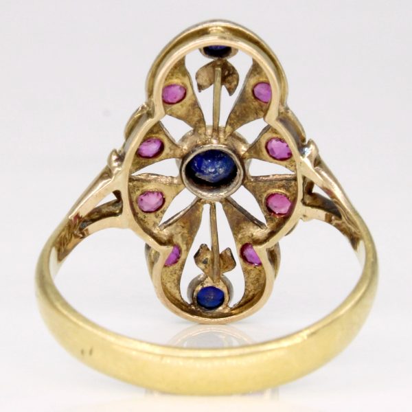 Vintage Synthetic Ruby & Sapphire Ring | 0.50ctw | SZ 6 | Discount