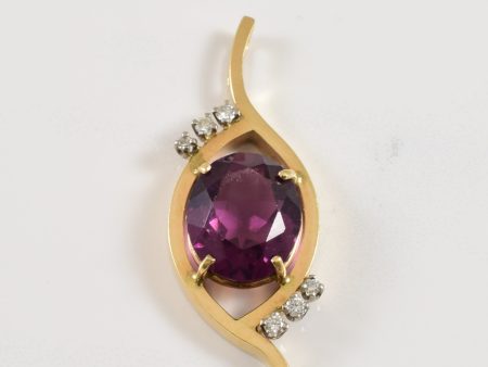 Vintage Glass & Diamond Pendant | 6.00ct, 0.12ctw | Online now