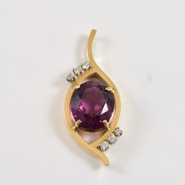 Vintage Glass & Diamond Pendant | 6.00ct, 0.12ctw | Online now