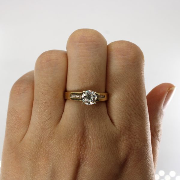 Solitaire with Accents Diamond Engagement Ring | 1.13ctw I1 H | SZ 6.75 | Online Sale