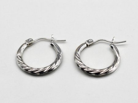 White Gold Hoop Earrings Hot on Sale