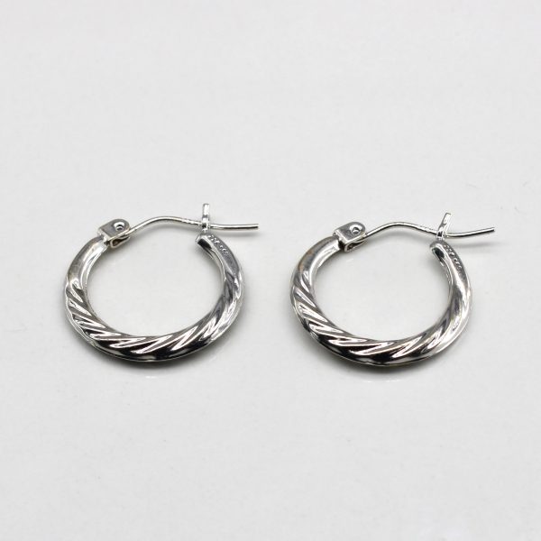 White Gold Hoop Earrings Hot on Sale