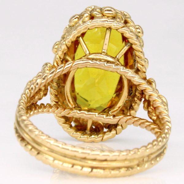 Synthetic Yellow Sapphire Cocktail Ring | 6.10ct | SZ 6.5 | Online Hot Sale