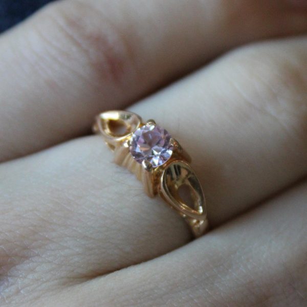 Synthetic Pink Sapphire High Set Ring | 0.60ct | SZ 7 | Online