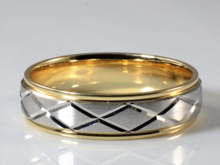 Textured Two Tone Wedding Band | SZ 11.5 | Hot on Sale