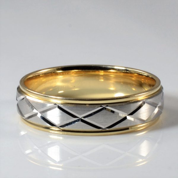 Textured Two Tone Wedding Band | SZ 11.5 | Hot on Sale