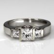 Three Stone Princess Diamond Ring | 1.20ctw VVS2 F G | SZ 7 | For Discount