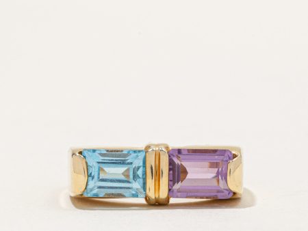 Topaz & Amethyst Cocktail Ring | 1.40ct, 1.00ct | SZ 8.25 | Hot on Sale