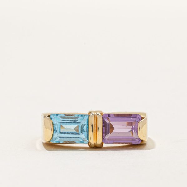 Topaz & Amethyst Cocktail Ring | 1.40ct, 1.00ct | SZ 8.25 | Hot on Sale