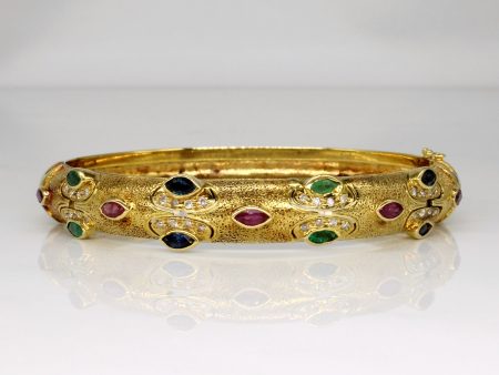 Multi Gem Bangle | 1.75ctw | 7.5  |*additional grading Cheap