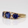 Vintage 9k Synthetic Sapphire & Colourless Topaz Ring | 1.75ctw, 0.12ctw | SZ 6.5 | Online now