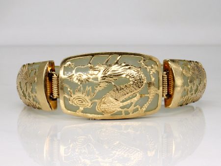 Nephrite Slab Dragon 14k Bracelet | 150.00ctw | 6.75  | Online Hot Sale