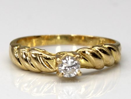 Solitaire Diamond Yellow Gold Ring | 0.15ct | SZ 5.5 | Hot on Sale