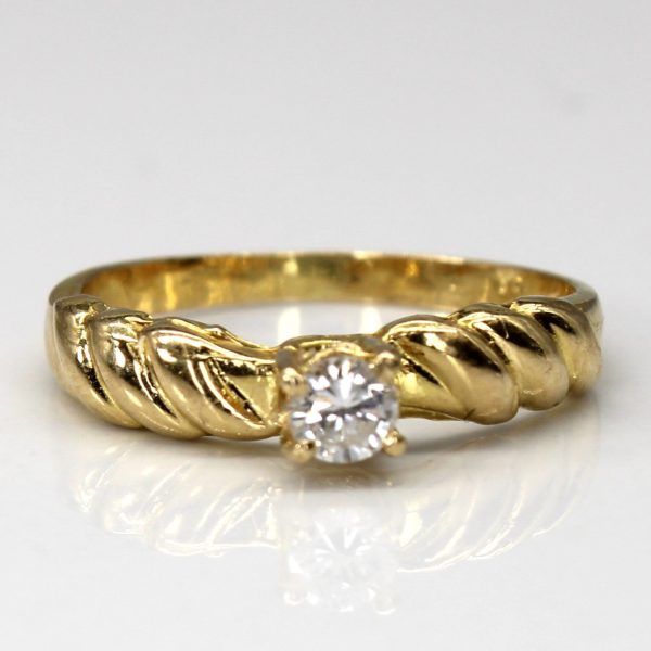 Solitaire Diamond Yellow Gold Ring | 0.15ct | SZ 5.5 | Hot on Sale