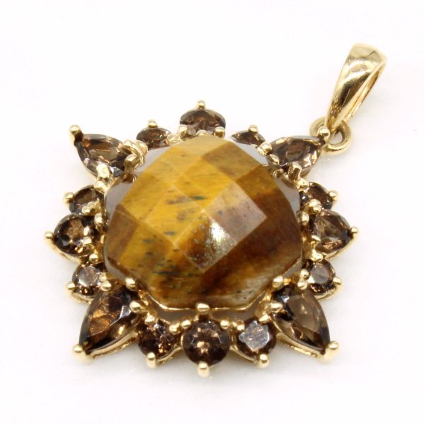 Tiger s Eye & Smoky Quartz Pendant | 4.90ct, 0.80ctw | Online now