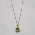 Synthetic Emerald & Diamond Pendant & Necklace | 0.18ct, 0.01ct | 18  | Fashion