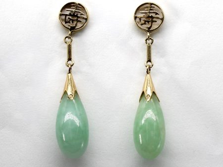 Tear Drop Jadeite Dangle Earrings | 8.00ctw | Supply