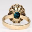 Turquoise & Paste Glass Halo Ring | 1.75ct, 0.55ctw | SZ 5.5 | Hot on Sale