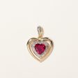 Synthetic Ruby & Natural Diamond Heart Pendant | 3.00ct, 0.03ctw | on Sale