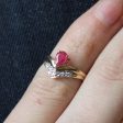 Synthetic Ruby & Diamond Point Ring | 0.23ct, 0.03ctw | SZ 3.5 | For Sale