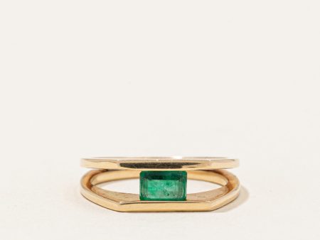 Tension Set Emerald Ring | 0.36ct | SZ 5.75 | Fashion