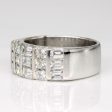 Triple Row Princess & Baguette Cut Diamond Ring | 1.78ctw | SZ 5.25 | For Sale