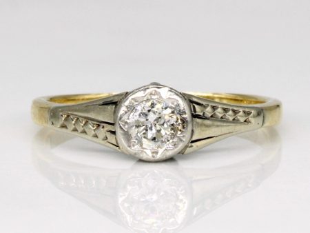 Vintage Bezel Set Diamond Ring in 18k with Platinum Setting | 0.12ct | SZ 4 | Online