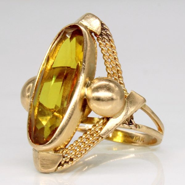 Synthetic Yellow Sapphire Cocktail Ring | 5.00ct | SZ 4.75 | Discount