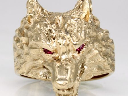 Synthetic Ruby Wolf Ring | 0.08ctw | SZ 8.75 | Online