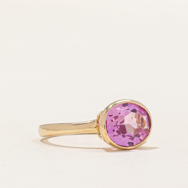 Synthetic Pink Sapphire Cocktail Ring | 2.21ct | SZ 6.5 | For Sale