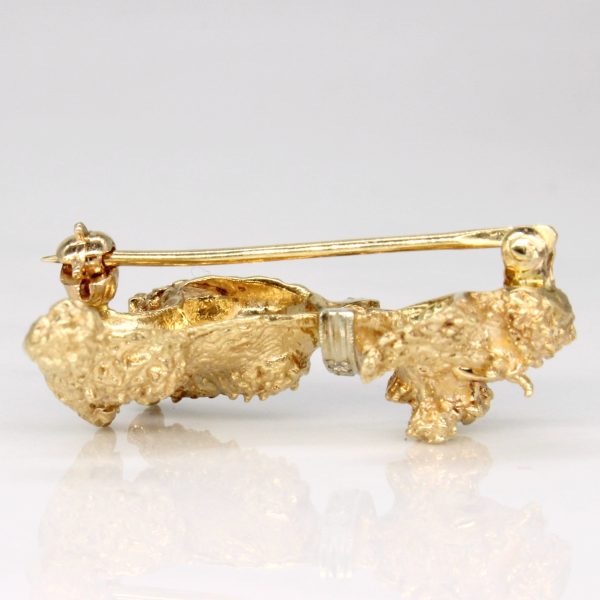 Synthetic Ruby & Natural Diamond Poodle Brooch | 0.03ctw, 0.02ctw | Online