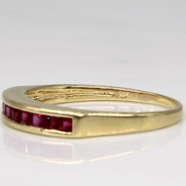 Synthetic Ruby Channel Set Ring | 0.40ctw | SZ 6.5 | For Cheap