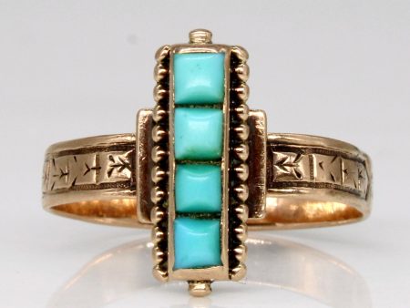 Turquoise Colum Ring | 0.40ctw | SZ 5.5 | Online now