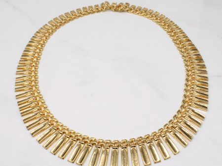 Vintage Italian 18k Yellow Gold Fringe Necklace | 16  | For Cheap