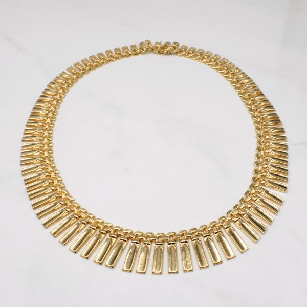 Vintage Italian 18k Yellow Gold Fringe Necklace | 16  | For Cheap