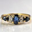 Three Stone Sapphire & Diamond Ring | 0.02 ctw | SZ 9.25 | Fashion