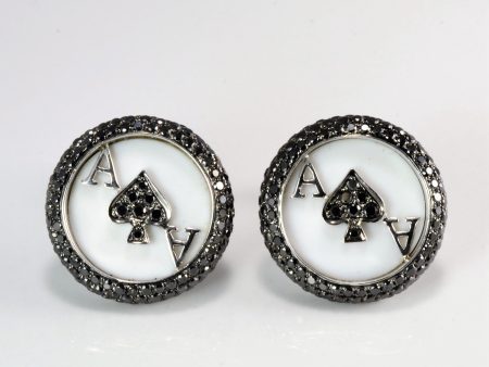 Unique Black Diamond Ace Cufflinks | 3.72 ctw | Sale