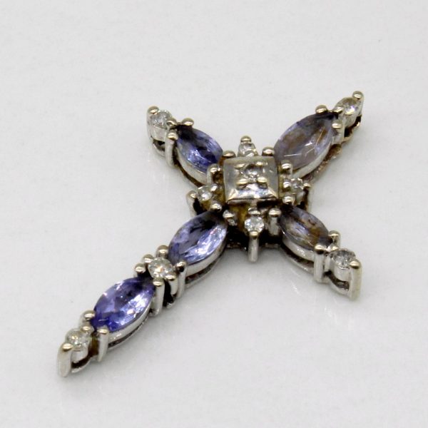 Tanzanite & Diamond Cross Pendant | 0.50ctw, 0.08ctw | Online Hot Sale