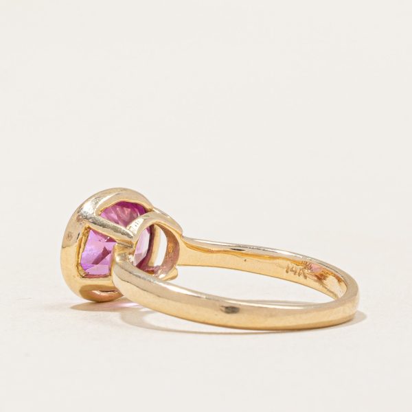 Synthetic Pink Sapphire Cocktail Ring | 2.21ct | SZ 6.5 | For Sale