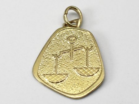 Yellow Gold Libra Zodiac Sign Pendant For Discount