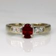 Synthetic Ruby & Diamond Engagement Ring | 0.70ct, 0.10ctw | SZ 6 | Cheap