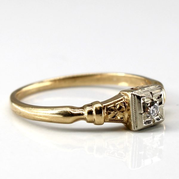 Solitaire Diamond Vintage Ring | 0.03ct | SZ 5.75 | on Sale