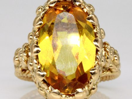 Synthetic Yellow Sapphire Cocktail Ring | 6.10ct | SZ 6.5 | Online Hot Sale