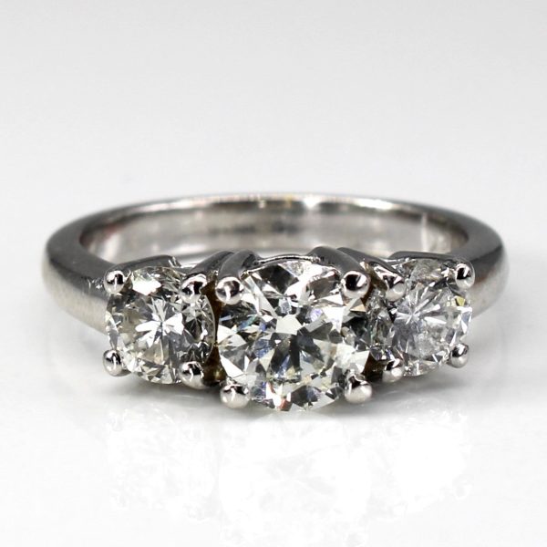 Three Stone Diamond Ring | 1.71ctw I2 J | SZ 6 | Online Sale