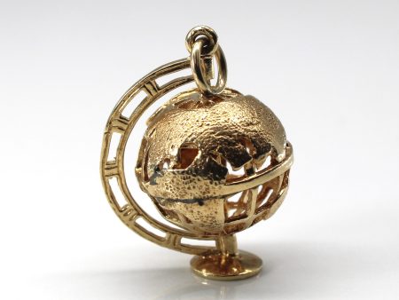 Yellow Gold Globe Design Pendant on Sale