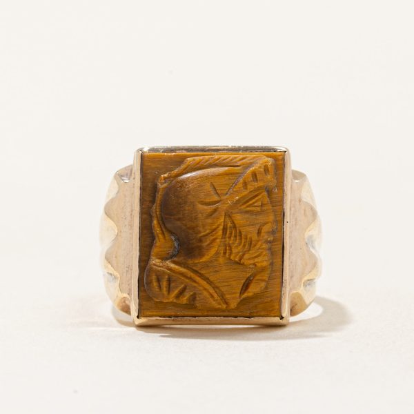 Tiger s Eye Cameo Ring | 6.00ct | SZ 6.75 | Online