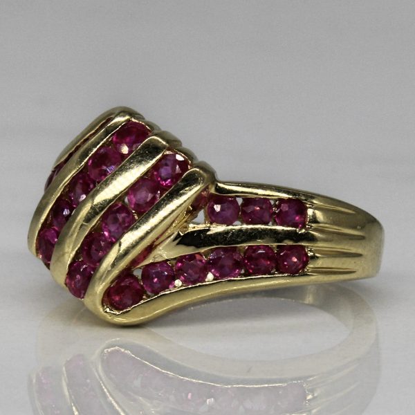 Synthetic Ruby Waterfall Ring | 0.60ctw | SZ 6 | For Discount