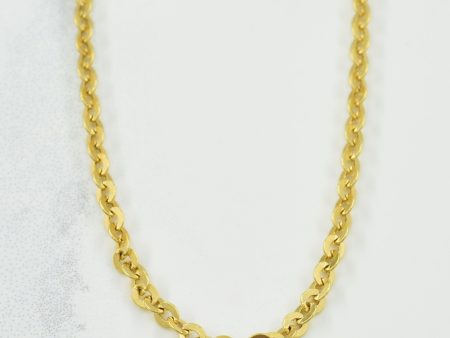 Vintage Italian 18k Yellow Gold Cable Chain | 20.5  | For Discount