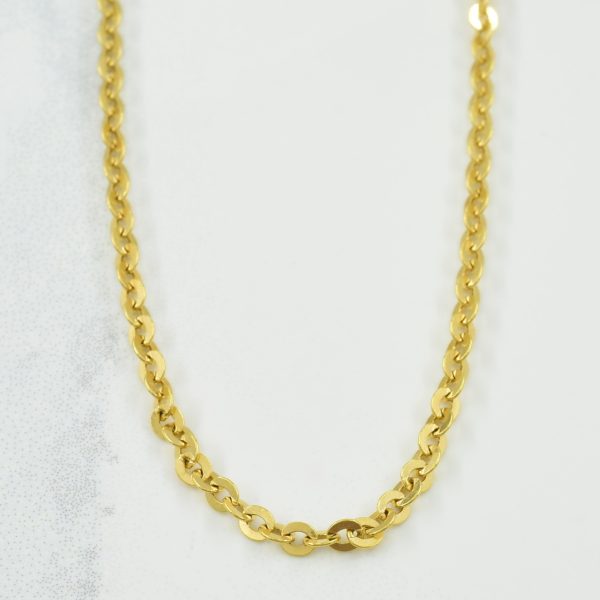 Vintage Italian 18k Yellow Gold Cable Chain | 20.5  | For Discount